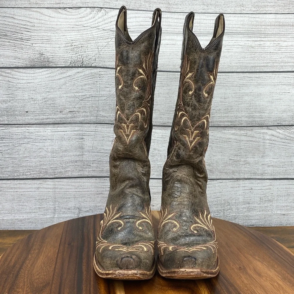 Corral Circle G Distressed Filigree Embroidered Western Boot Women’s Shoe Size 8 - Picture 8 of 15